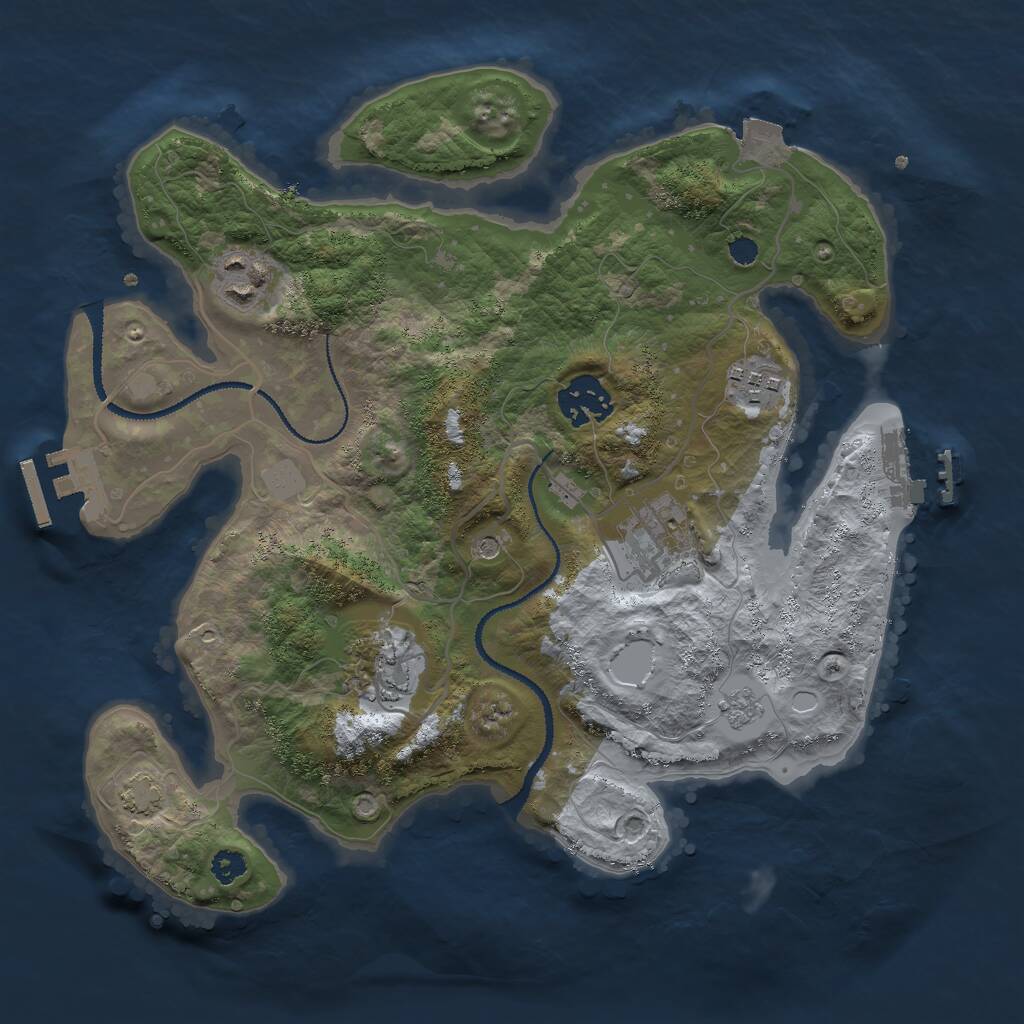 Rust Map: Procedural Map, Size: 3000, Seed: 19790, 11 Monuments