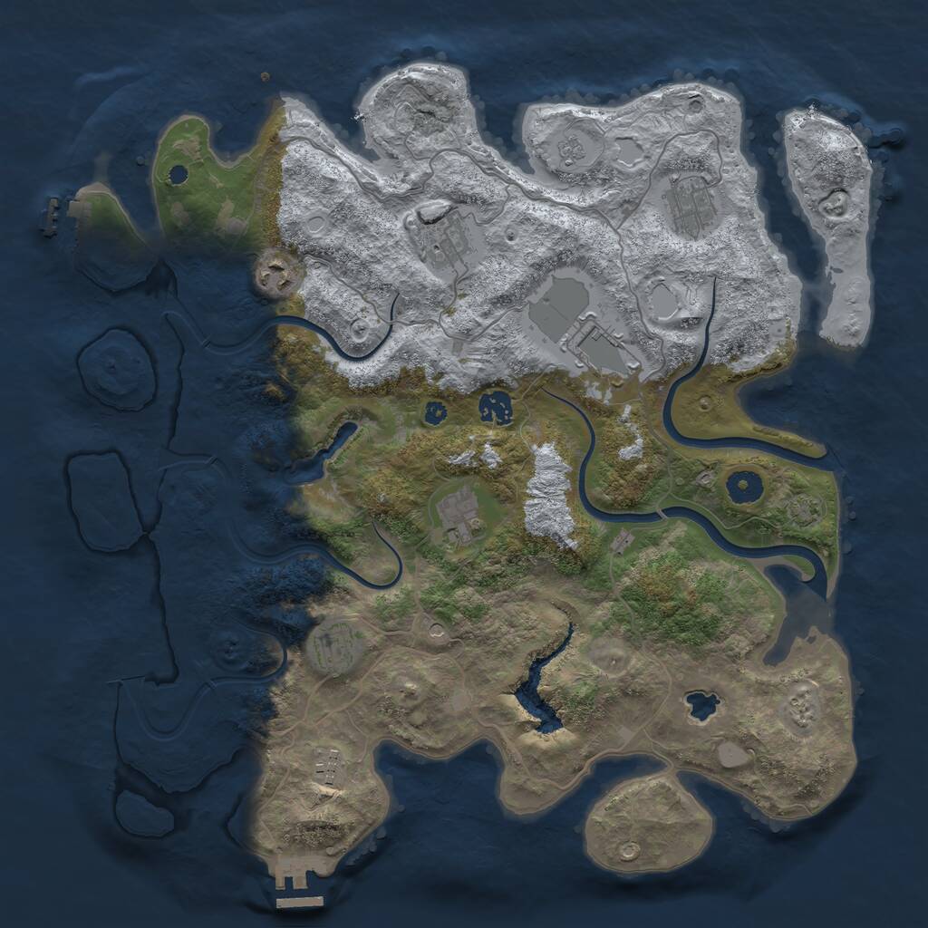 Rust Map: Procedural Map, Size: 4000, Seed: 462264651, 14 Monuments