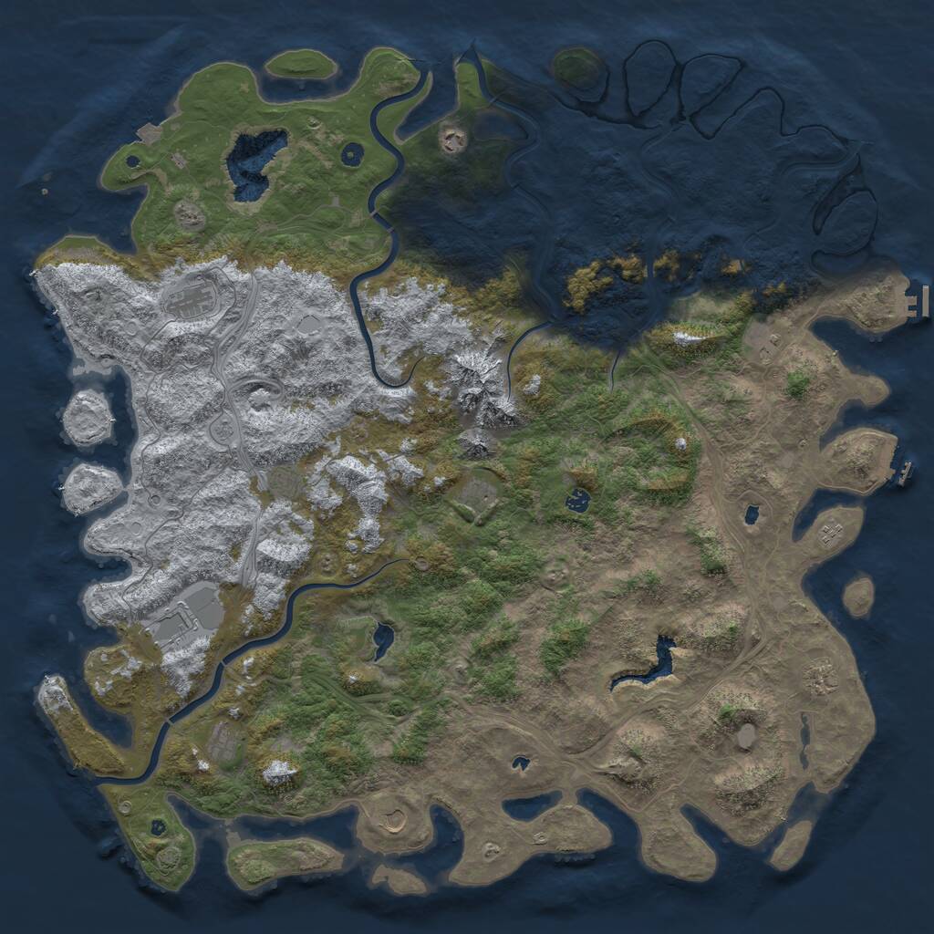 Rust Map: Procedural Map, Size: 6000, Seed: 112701, 17 Monuments