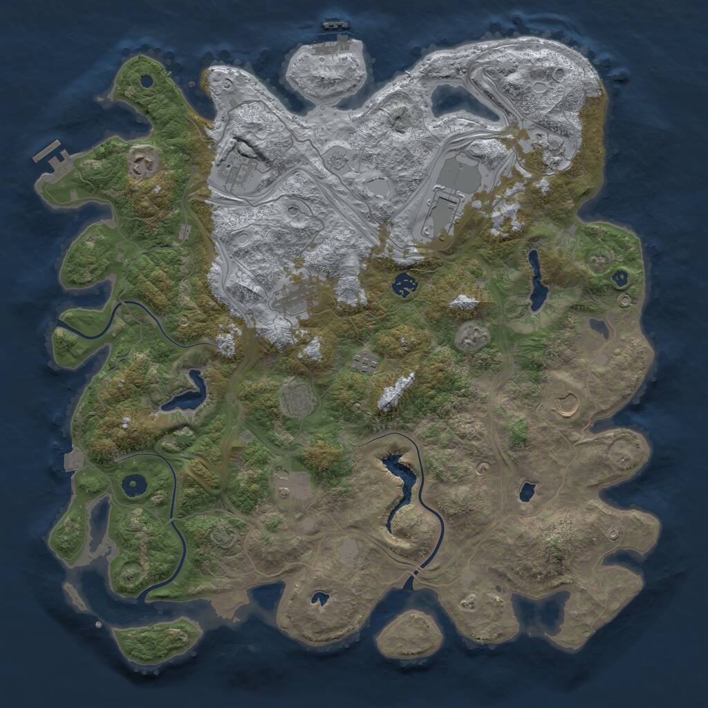 Rust Map: Procedural Map, Size: 4500, Seed: 414422702, 16 Monuments