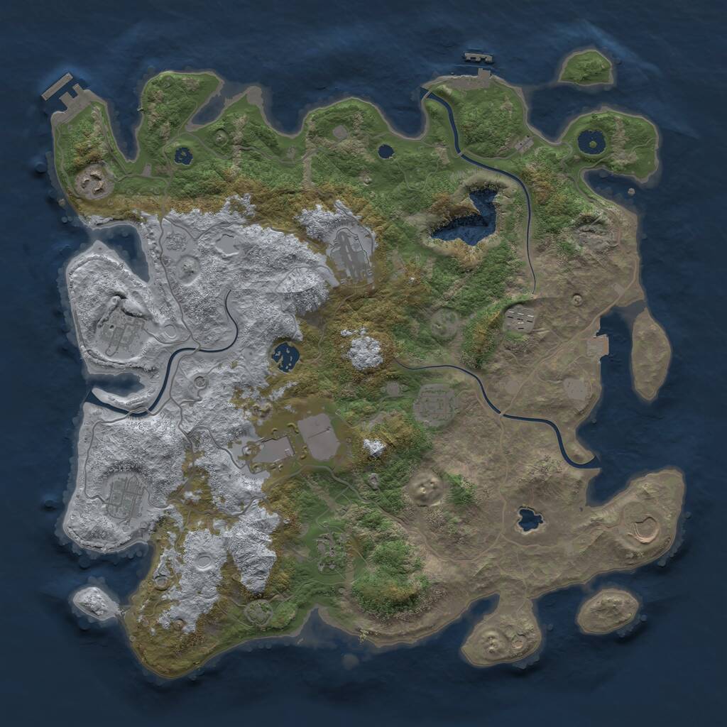 Rust Map: Procedural Map, Size: 4096, Seed: 352165132, 16 Monuments