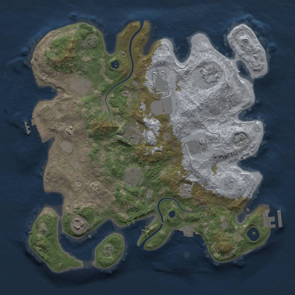 Rust Map: Procedural Map, Size: 3500, Seed: 1773952027, 14 Monuments