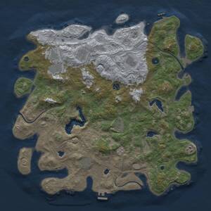 Thumbnail Rust Map: Procedural Map, Size: 4500, Seed: 1668698039, 14 Monuments