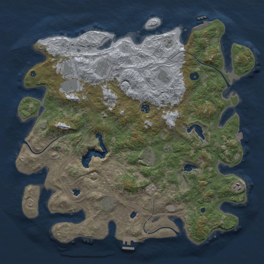Rust Map: Procedural Map, Size: 4500, Seed: 1668698039, 14 Monuments