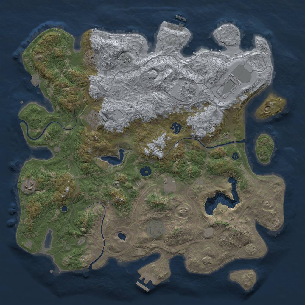 Rust Map: Procedural Map, Size: 4263, Seed: 832965523, 14 Monuments