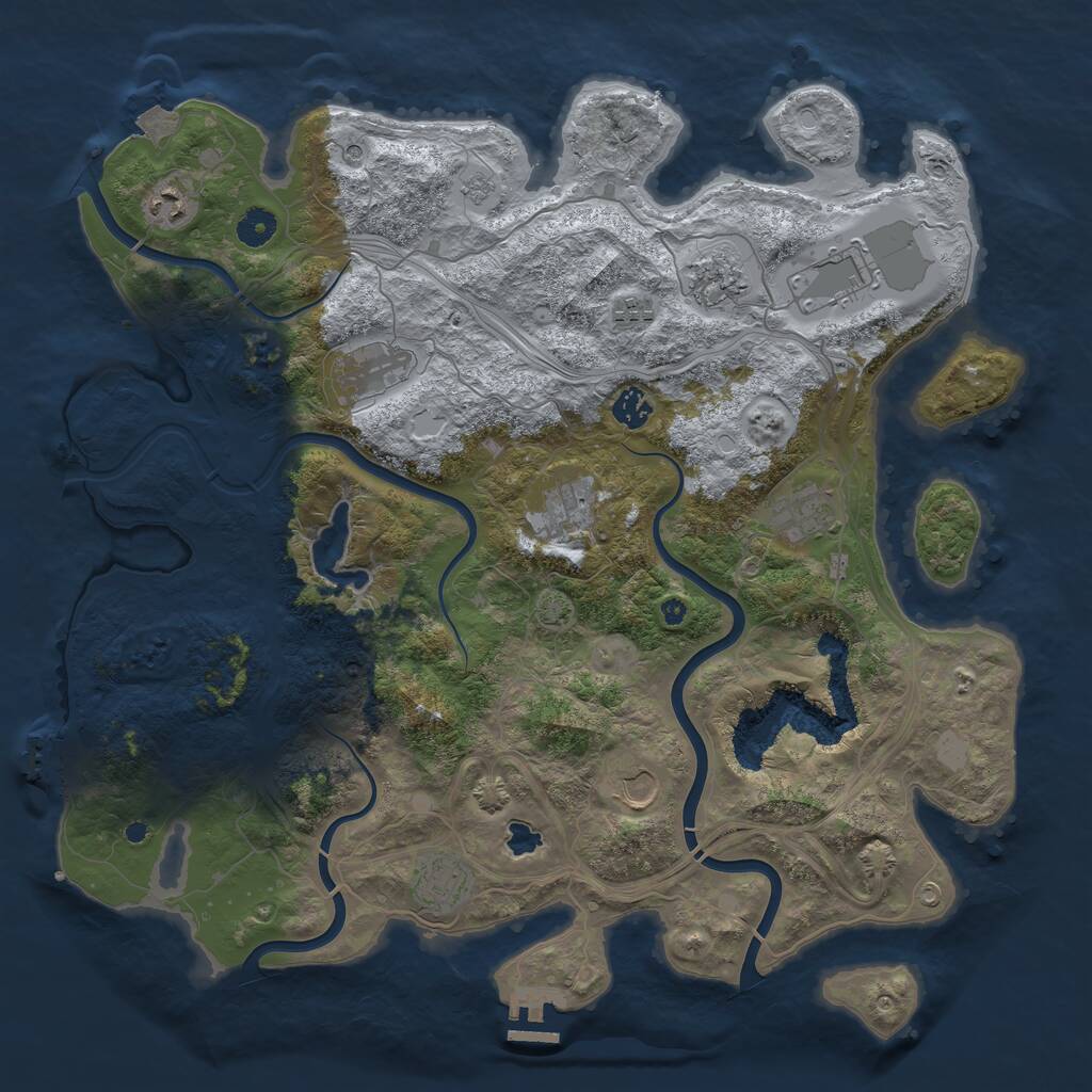 Rust Map: Procedural Map, Size: 4263, Seed: 832965523, 16 Monuments