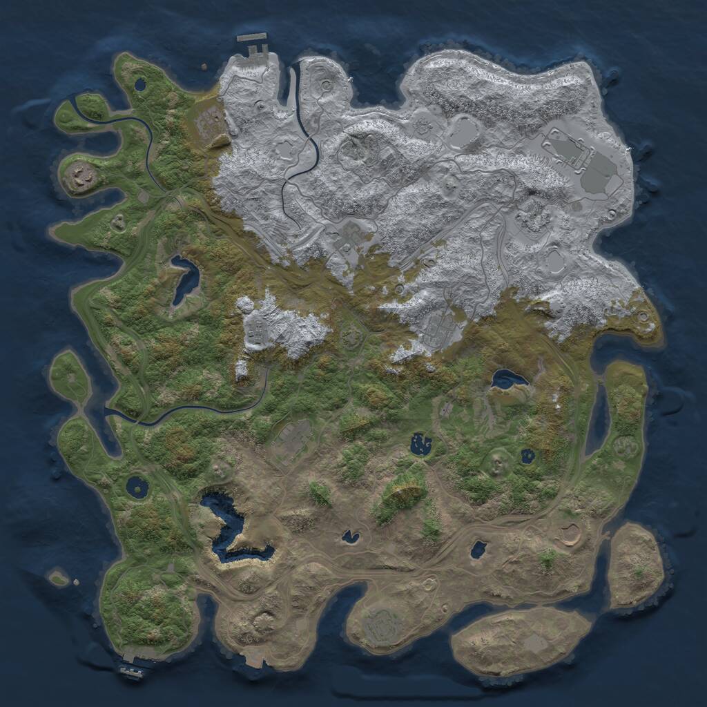 Rust Map: Procedural Map, Size: 4800, Seed: 658362895, 17 Monuments
