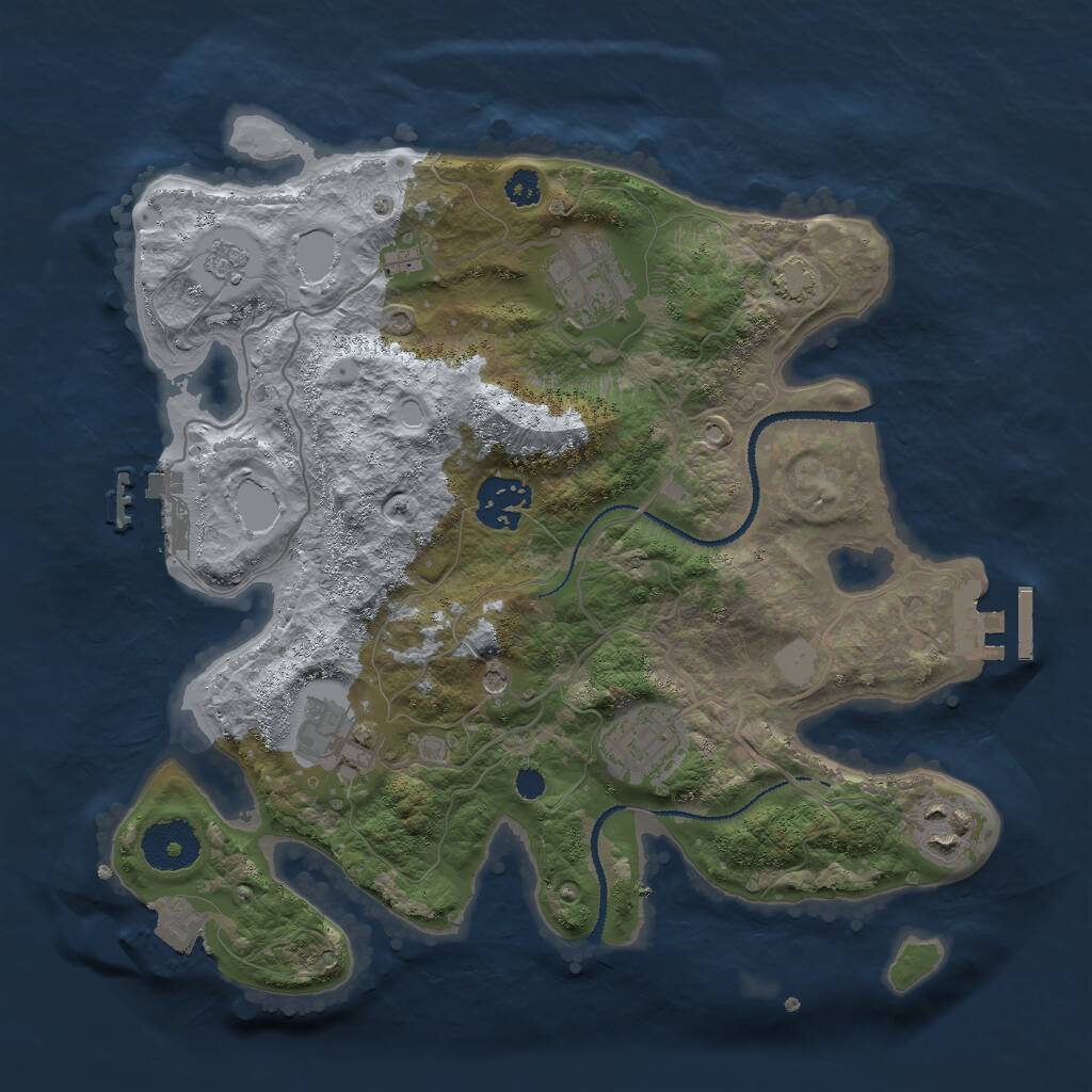 Rust Map: Procedural Map, Size: 3000, Seed: 25954, 11 Monuments