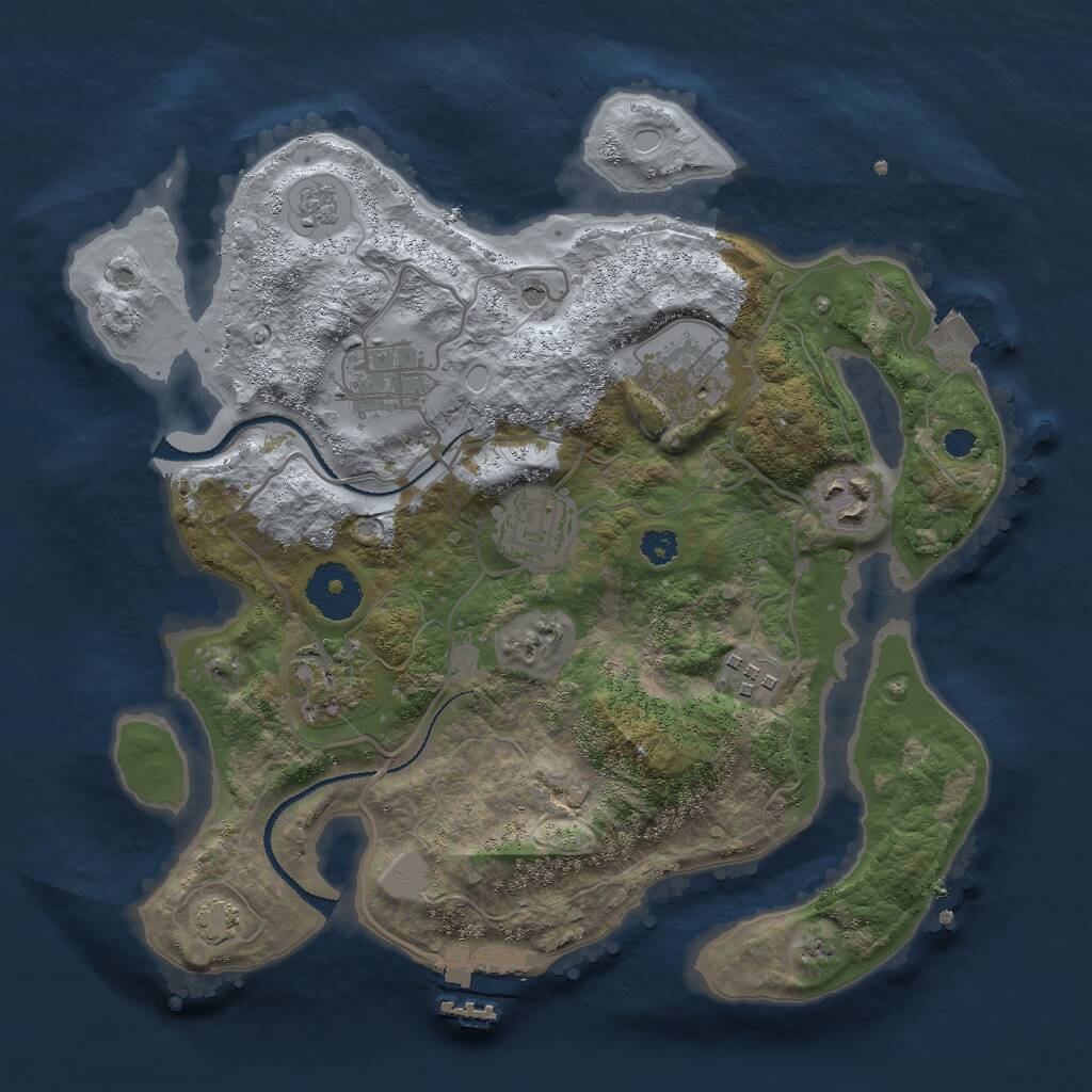 Rust Map: Procedural Map, Size: 3000, Seed: 27119049, 11 Monuments