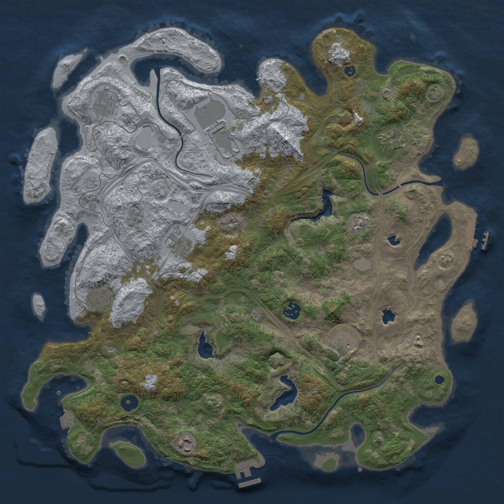 Rust Map: Procedural Map, Size: 4500, Seed: 289873460, 15 Monuments