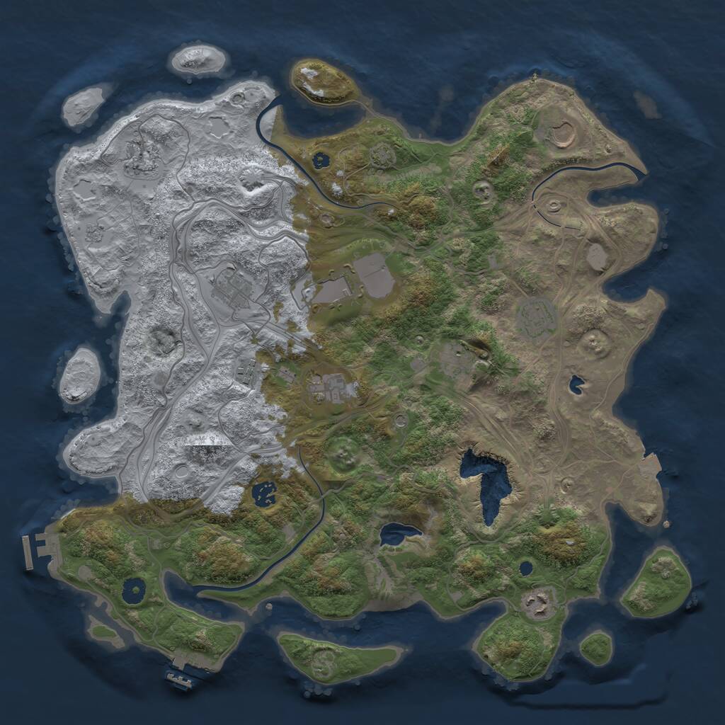 Rust Map: Procedural Map, Size: 4250, Seed: 213645810, 16 Monuments