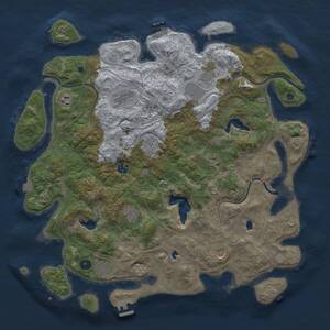 Thumbnail Rust Map: Procedural Map, Size: 4500, Seed: 1934028810, 16 Monuments