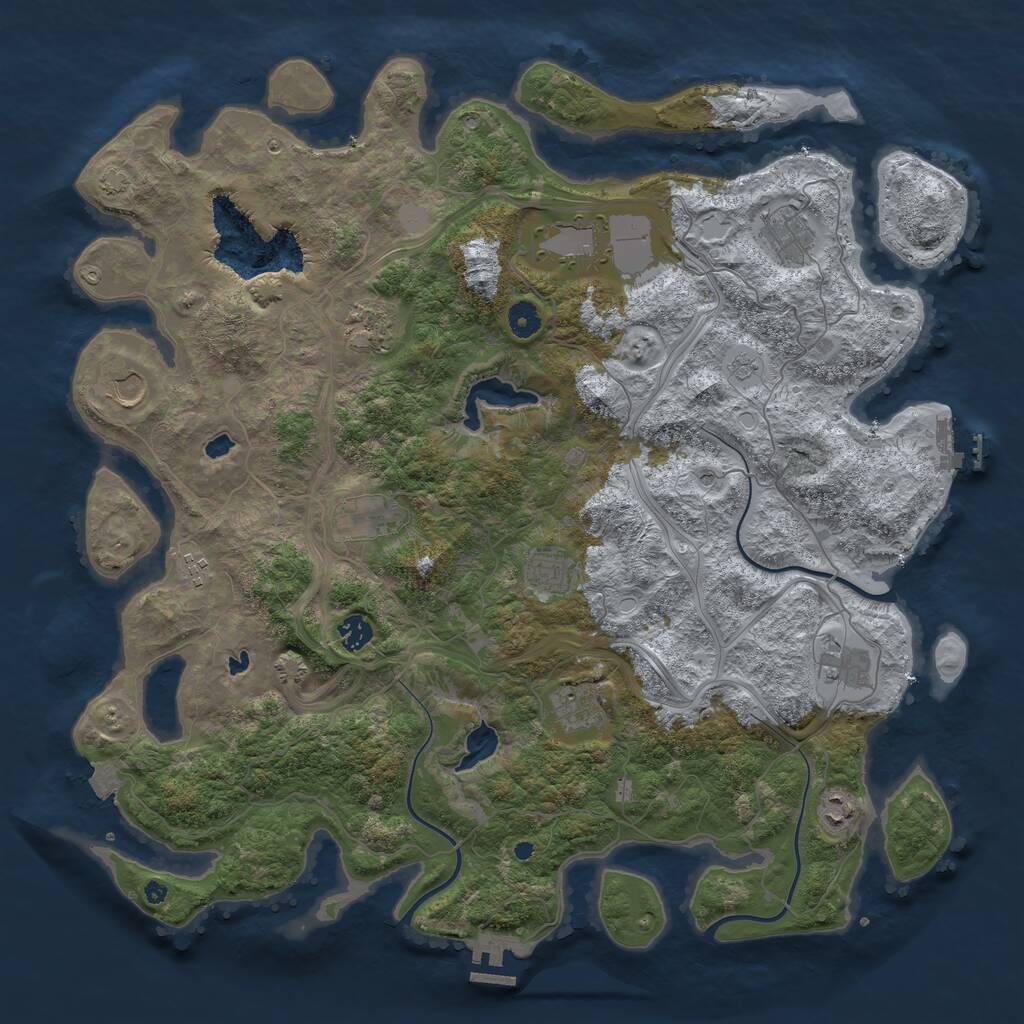 Rust Map: Procedural Map, Size: 4500, Seed: 1551204157, 17 Monuments