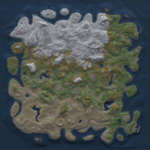 Thumbnail Rust Map: Procedural Map, Size: 5000, Seed: 1344602810, 17 Monuments