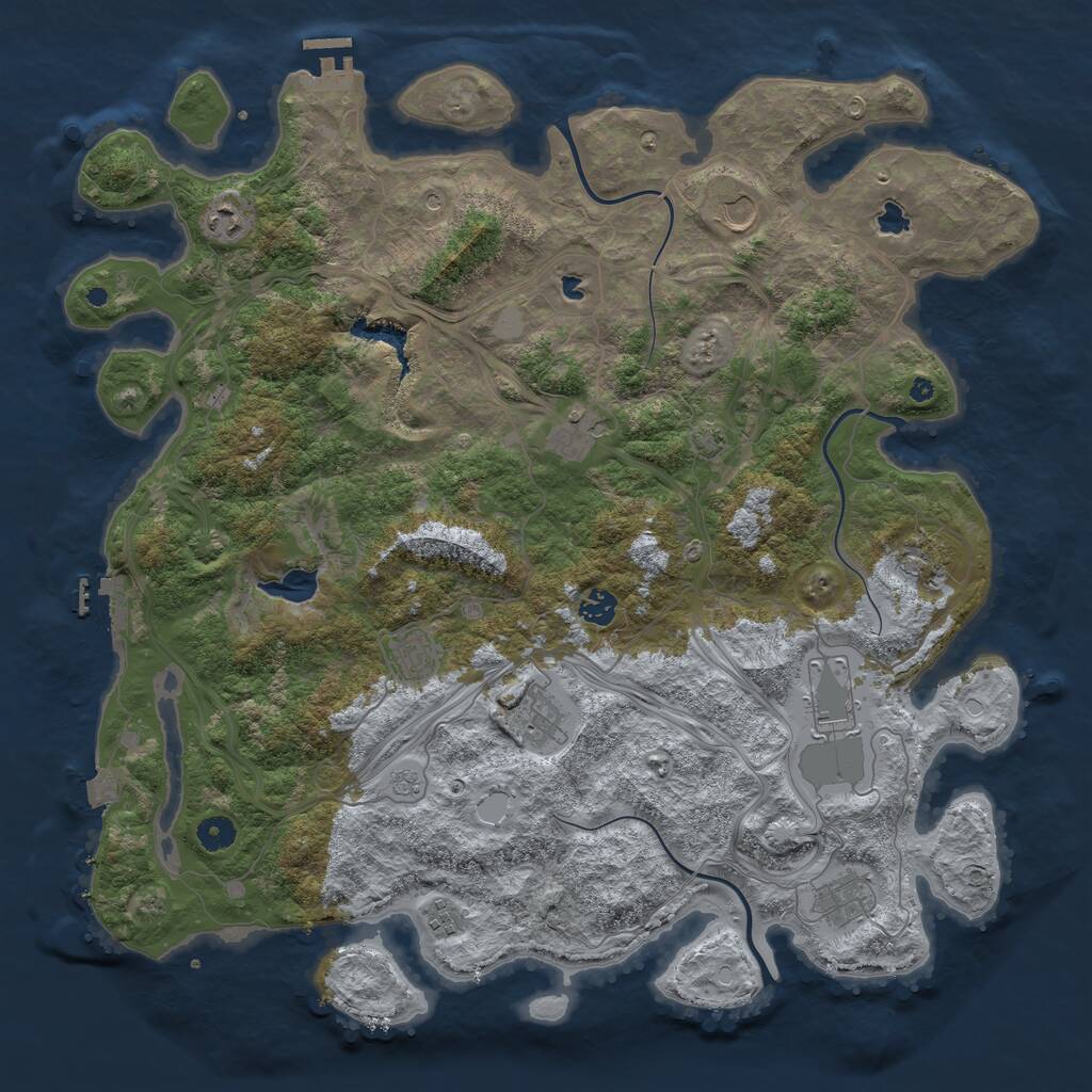 Rust Map: Procedural Map, Size: 4500, Seed: 2067923903, 16 Monuments