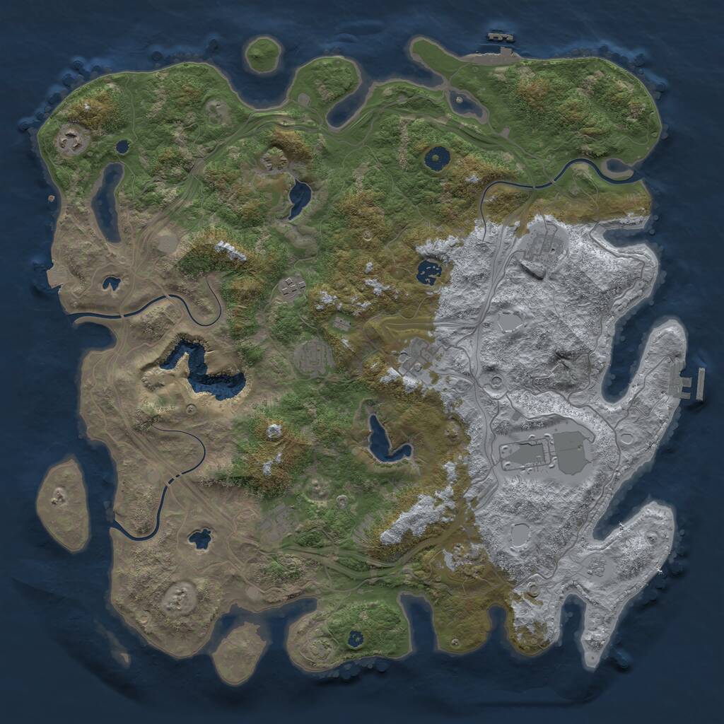 Rust Map: Procedural Map, Size: 4500, Seed: 834478647, 15 Monuments