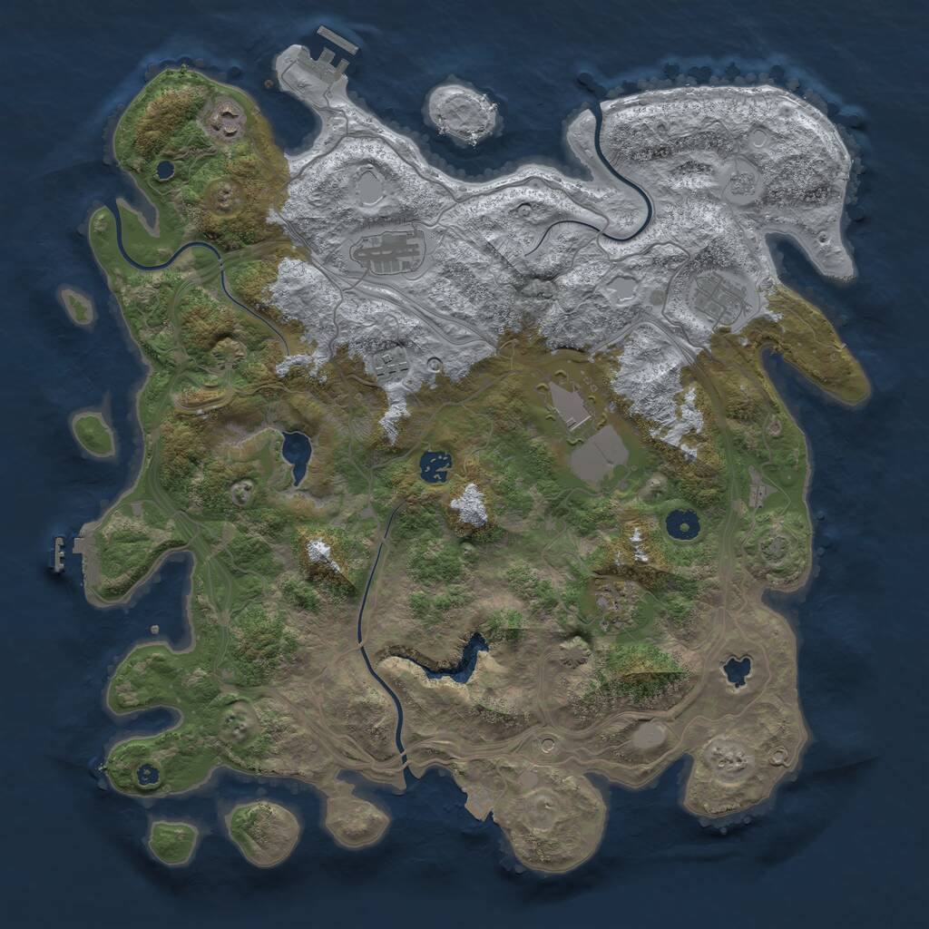 Rust Map: Procedural Map, Size: 4250, Seed: 230040787, 13 Monuments