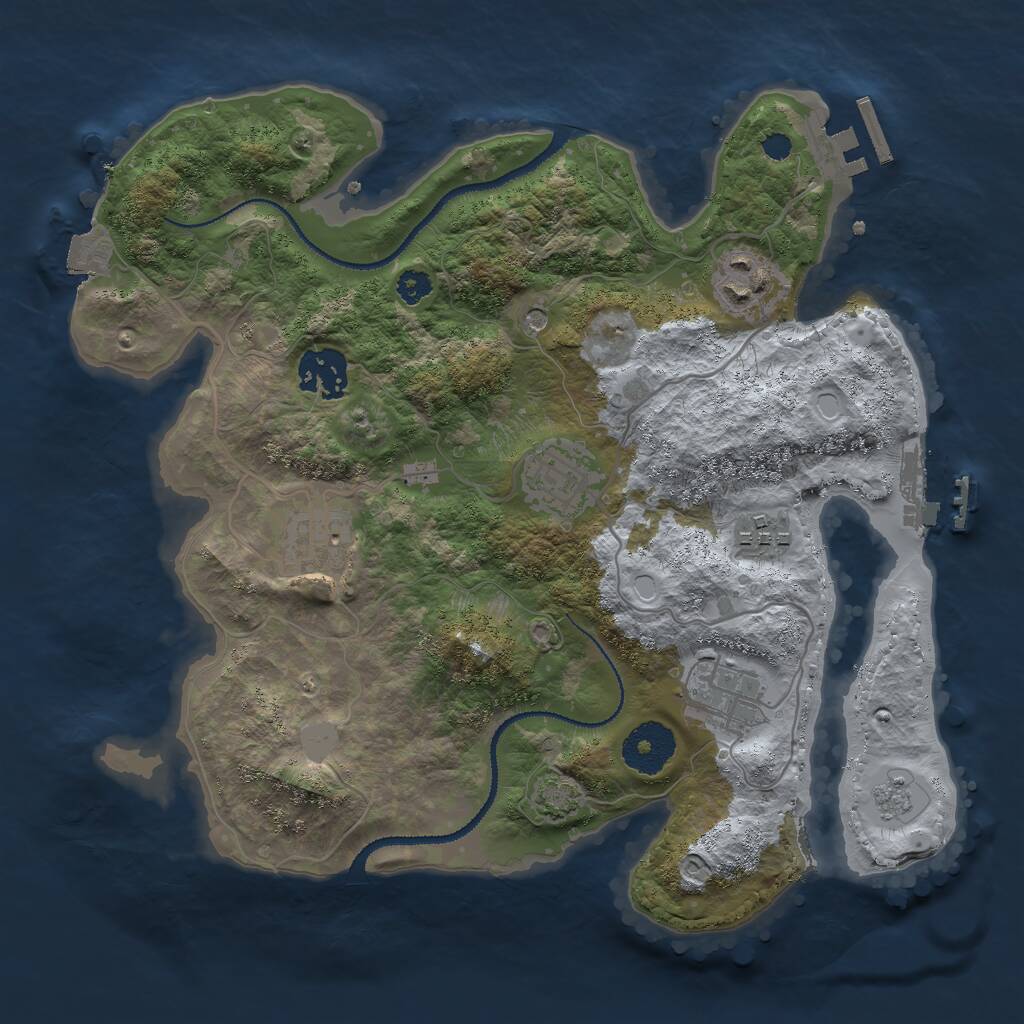 Rust Map: Procedural Map, Size: 3000, Seed: 1541296348, 12 Monuments