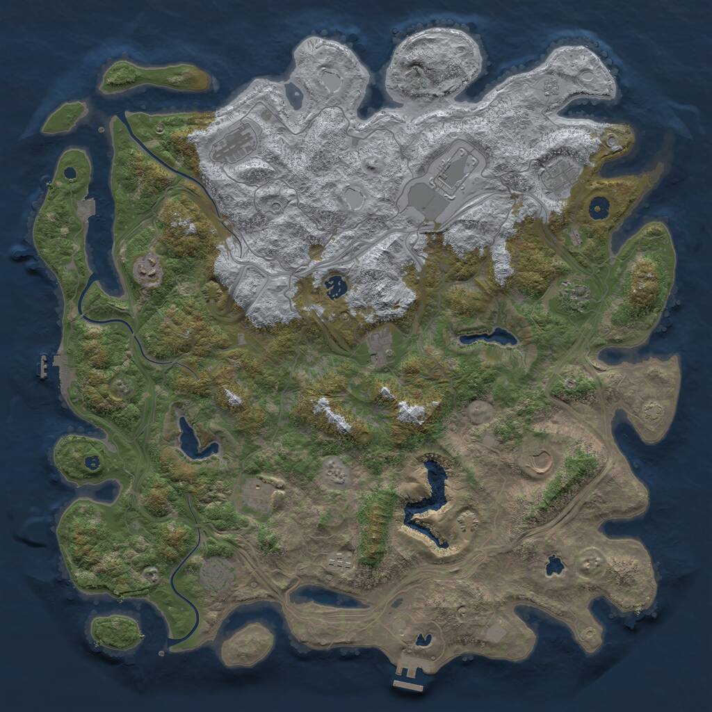 Rust Map: Procedural Map, Size: 4800, Seed: 1615310470, 17 Monuments