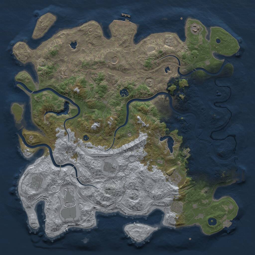 Rust Map: Procedural Map, Size: 4500, Seed: 1347728796, 16 Monuments