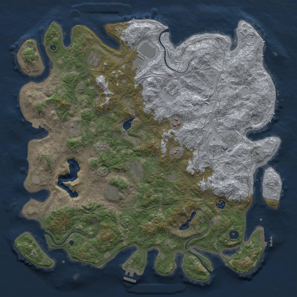 Rust Map: Procedural Map, Size: 4800, Seed: 418835730, 16 Monuments