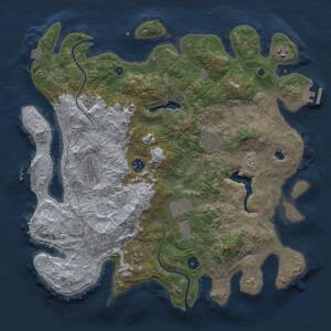 Thumbnail Rust Map: Procedural Map, Size: 4000, Seed: 1726196427, 13 Monuments