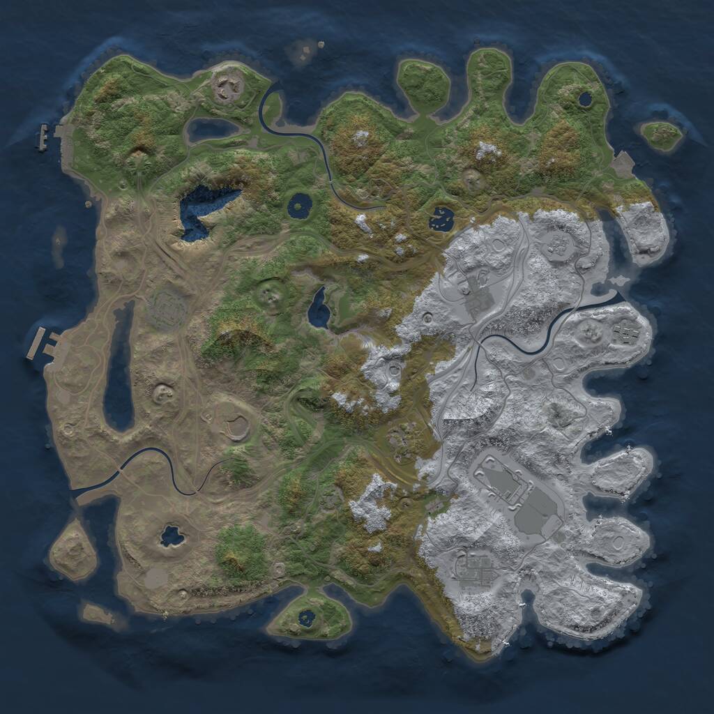Rust Map: Procedural Map, Size: 4250, Seed: 1052025, 15 Monuments