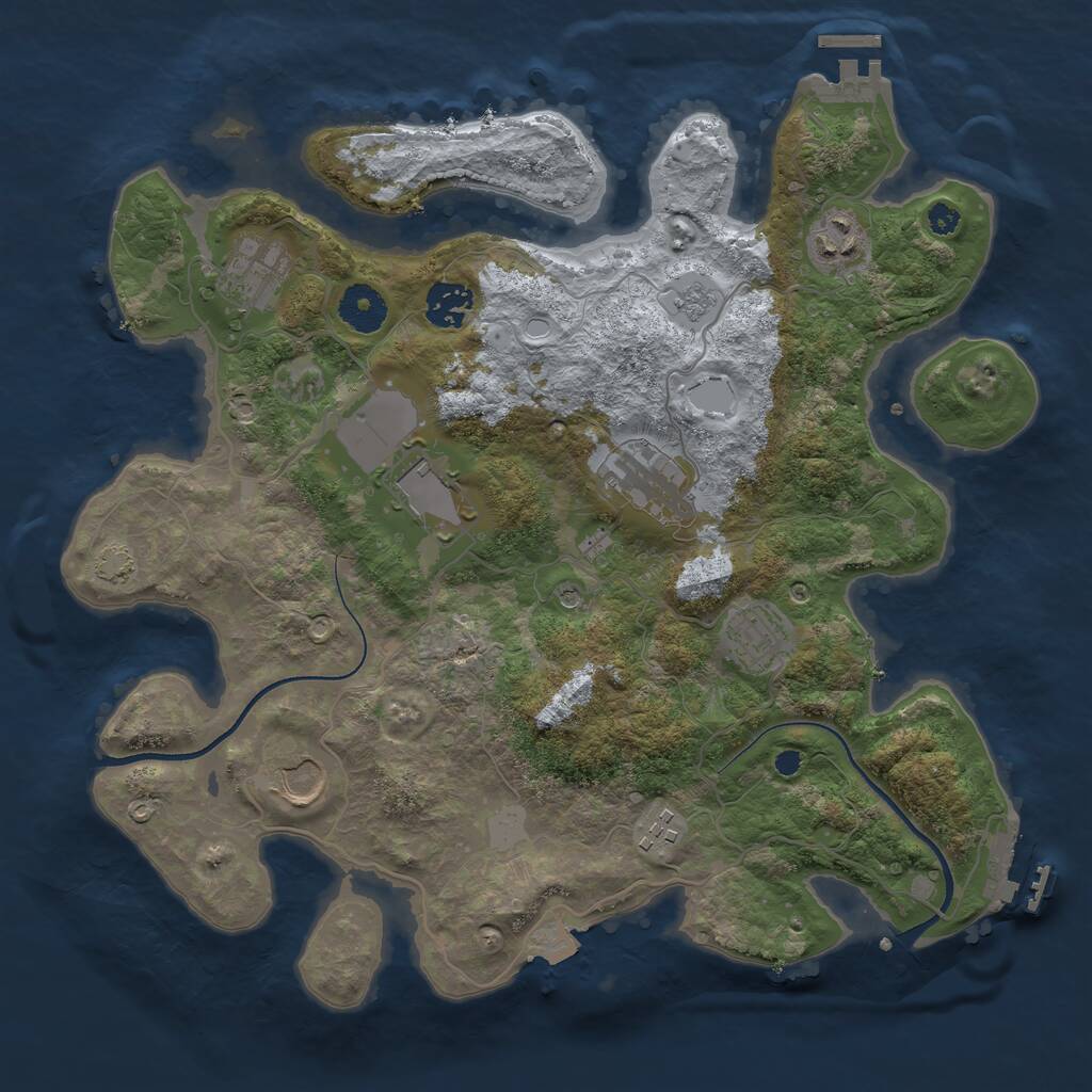Rust Map: Procedural Map, Size: 3500, Seed: 1798673571, 14 Monuments