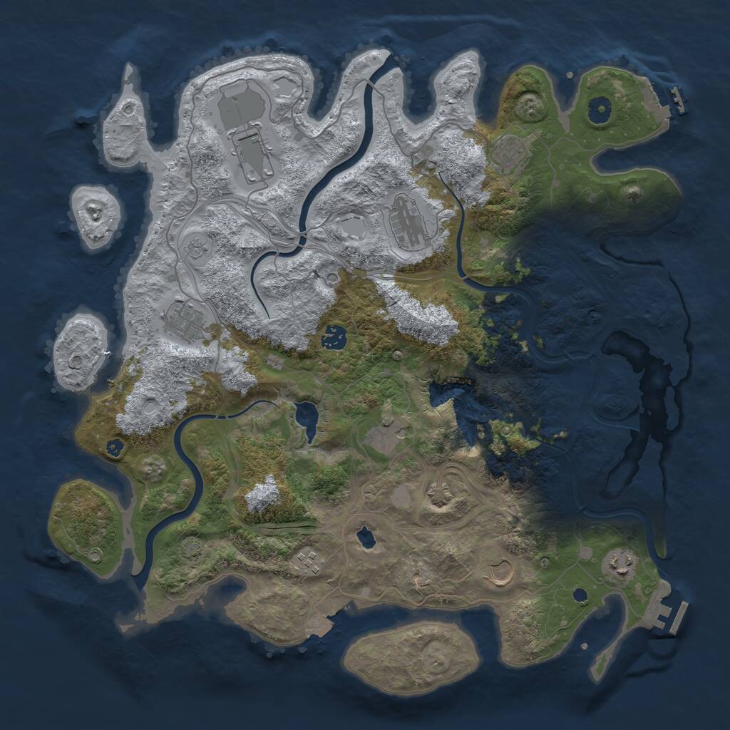 Rust Map: Procedural Map, Size: 4250, Seed: 1366823092, 15 Monuments