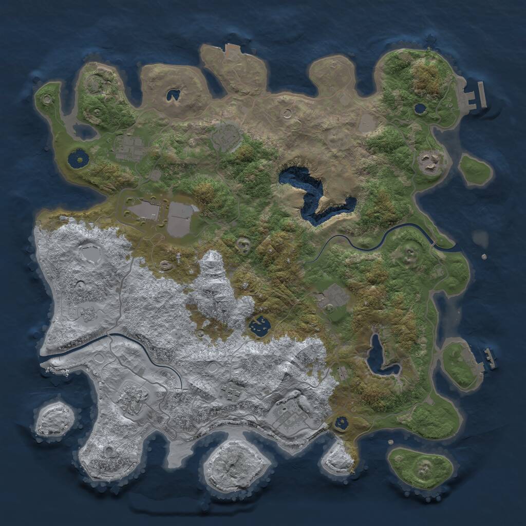 Rust Map: Procedural Map, Size: 4000, Seed: 6869232, 15 Monuments