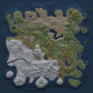 Thumbnail Rust Map: Procedural Map, Size: 4000, Seed: 6869232, 15 Monuments