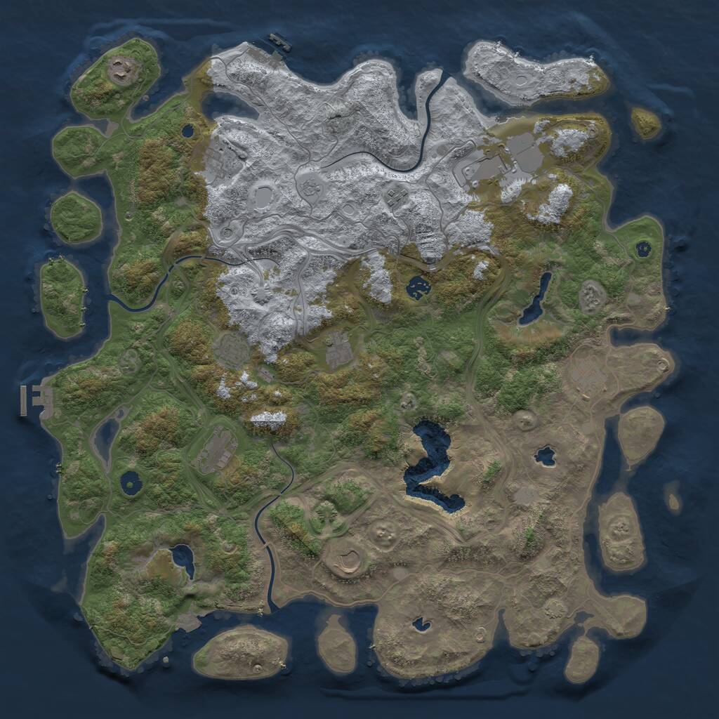 Rust Map: Procedural Map, Size: 4750, Seed: 695996705, 16 Monuments