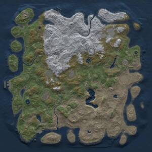 Thumbnail Rust Map: Procedural Map, Size: 4750, Seed: 695996705, 16 Monuments
