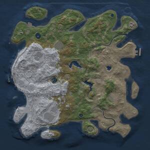 Thumbnail Rust Map: Procedural Map, Size: 4000, Seed: 871687159, 13 Monuments
