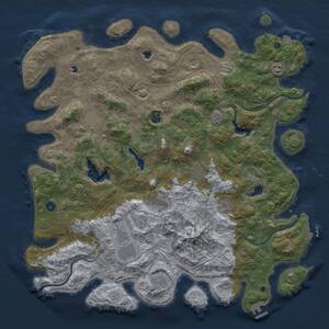 Thumbnail Rust Map: Procedural Map, Size: 5000, Seed: 19335, 17 Monuments
