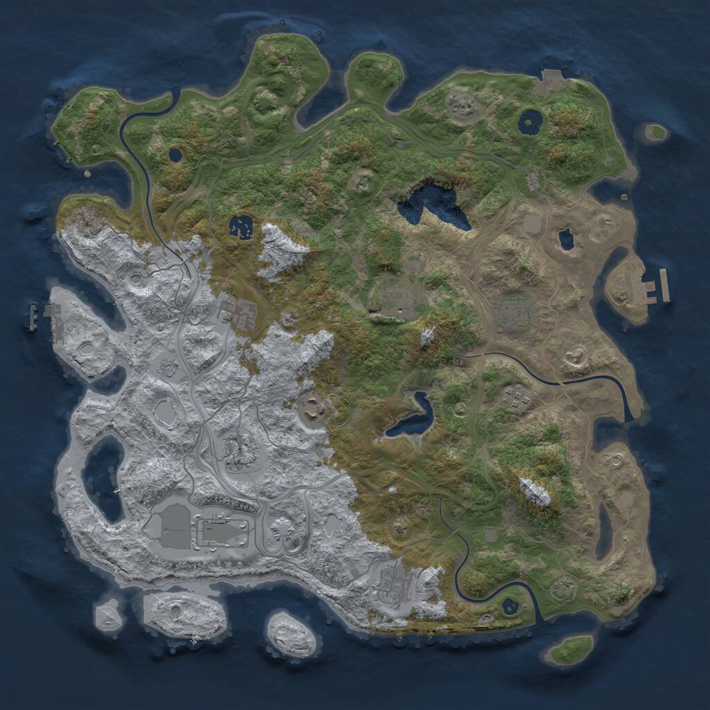 Rust Map: Procedural Map, Size: 4250, Seed: 842521165, 15 Monuments