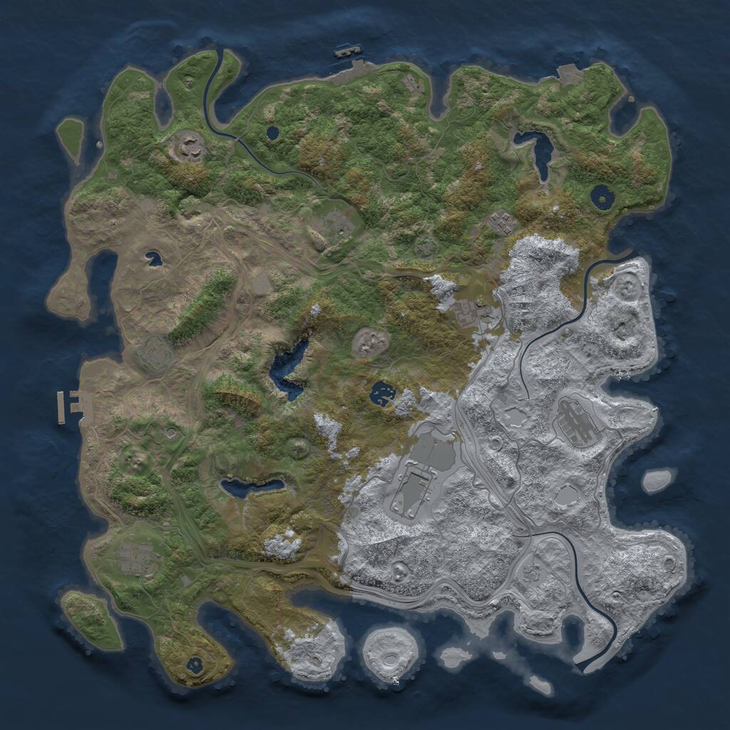 Rust Map: Procedural Map, Size: 4500, Seed: 111936089, 15 Monuments