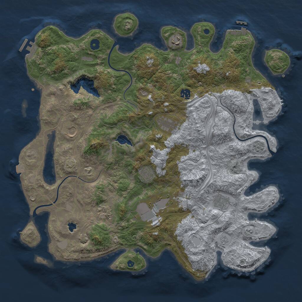 Rust Map: Procedural Map, Size: 4333, Seed: 1052025, 15 Monuments