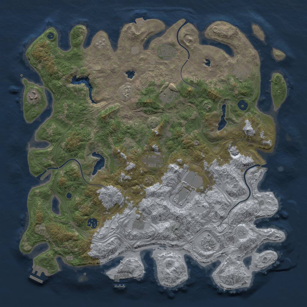 Rust Map: Procedural Map, Size: 4500, Seed: 785120383, 16 Monuments