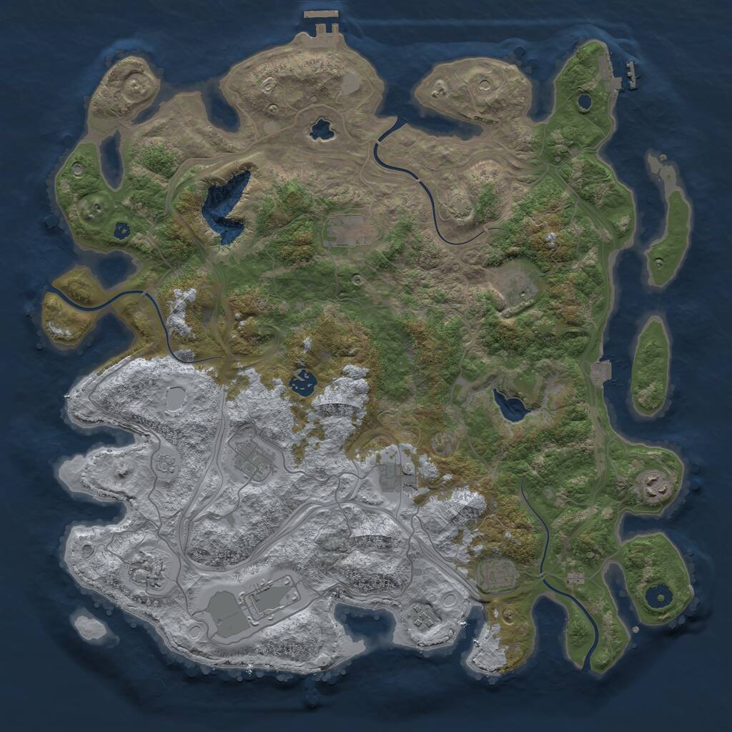 Rust Map: Procedural Map, Size: 4300, Seed: 6796130, 16 Monuments