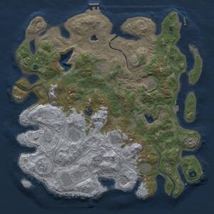 Thumbnail Rust Map: Procedural Map, Size: 4300, Seed: 6796130, 16 Monuments