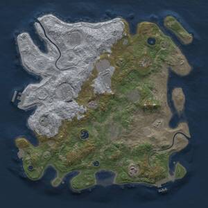 Thumbnail Rust Map: Procedural Map, Size: 3750, Seed: 410983766, 15 Monuments