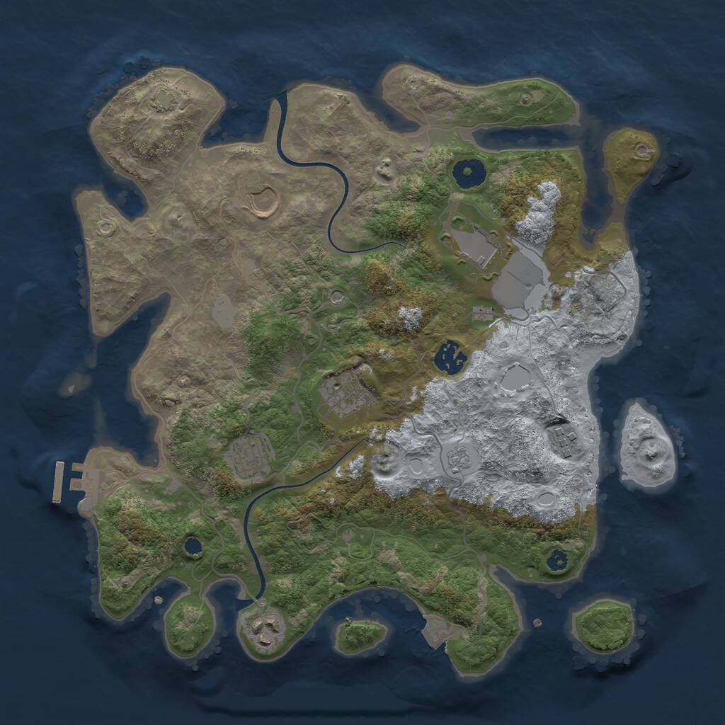 Rust Map: Procedural Map, Size: 3500, Seed: 1571851656, 12 Monuments