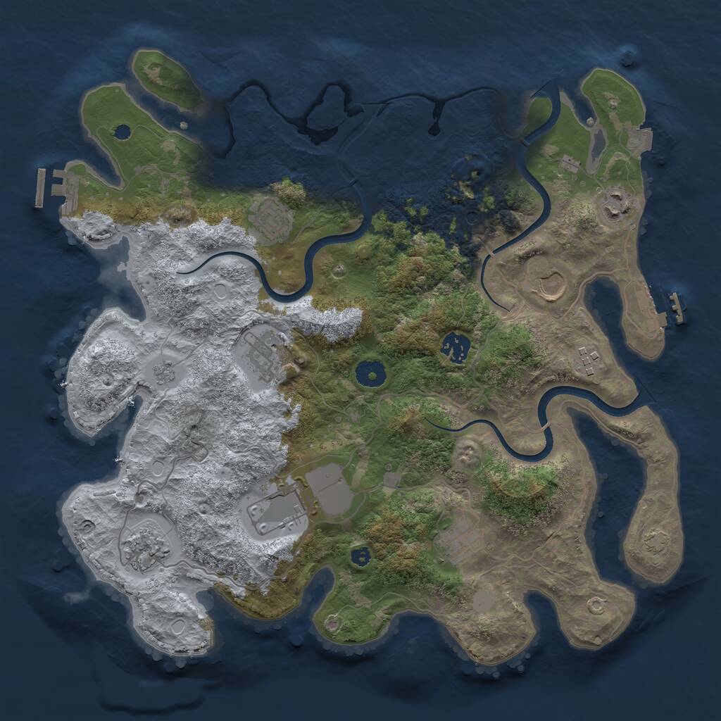 Rust Map: Procedural Map, Size: 3700, Seed: 998149, 15 Monuments