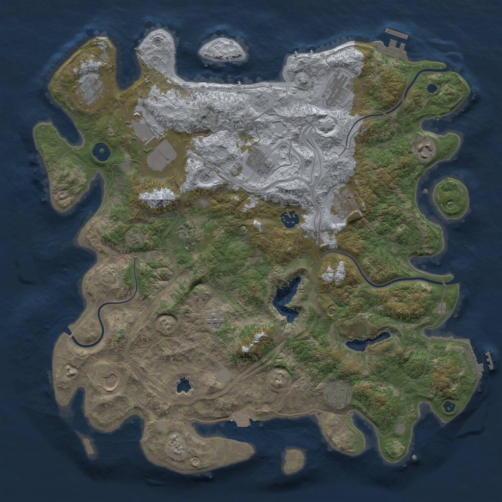 Rust Map: Procedural Map, Size: 4300, Seed: 931375690, 17 Monuments