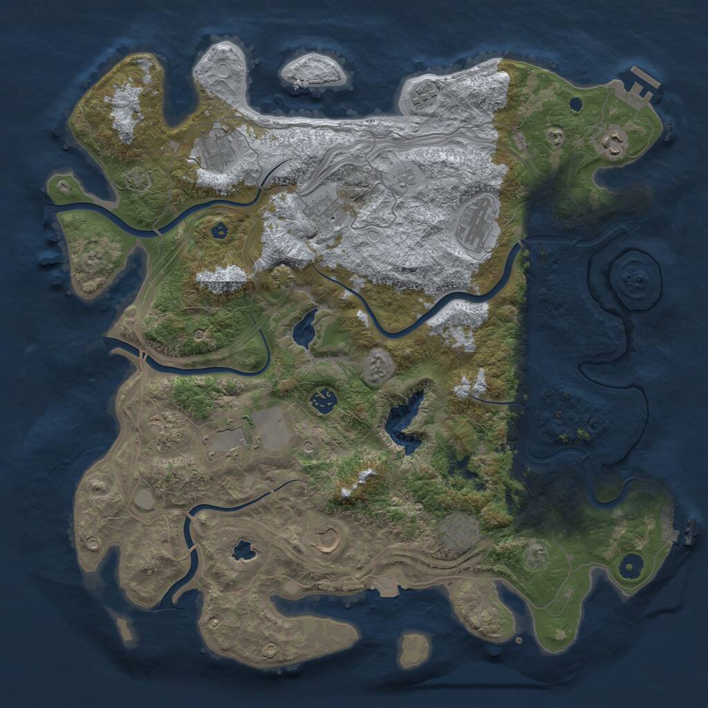 Rust Map: Procedural Map, Size: 4300, Seed: 931375690, 16 Monuments