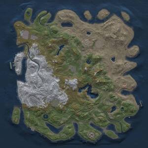 Thumbnail Rust Map: Procedural Map, Size: 4500, Seed: 1169738363, 16 Monuments