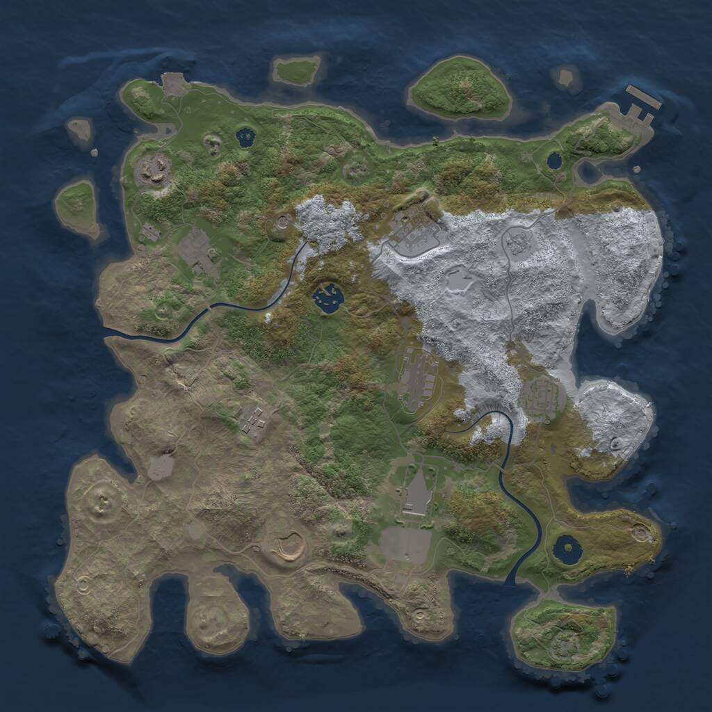 Rust Map: Procedural Map, Size: 3750, Seed: 1526000763, 14 Monuments