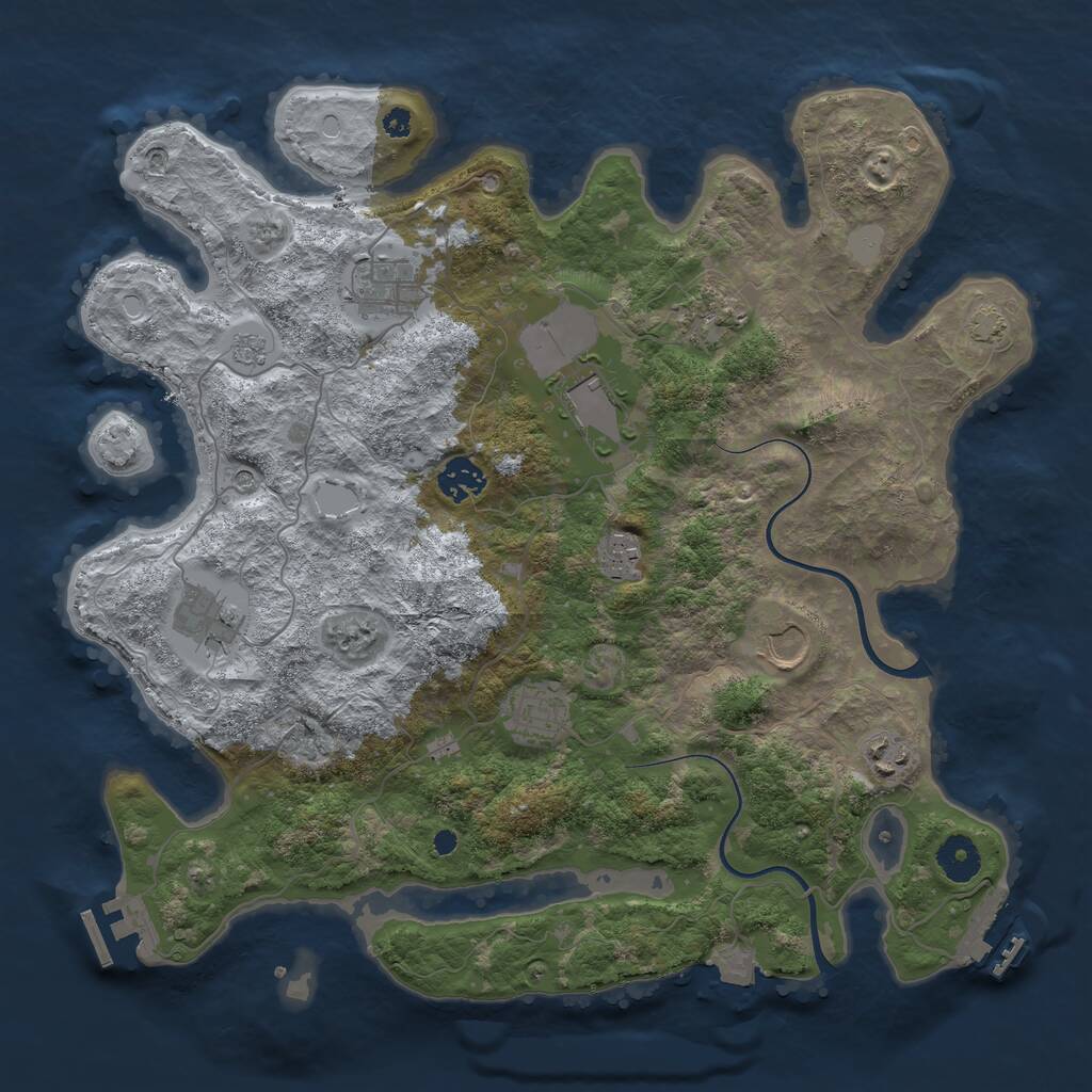 Rust Map: Procedural Map, Size: 3700, Seed: 771544932, 15 Monuments
