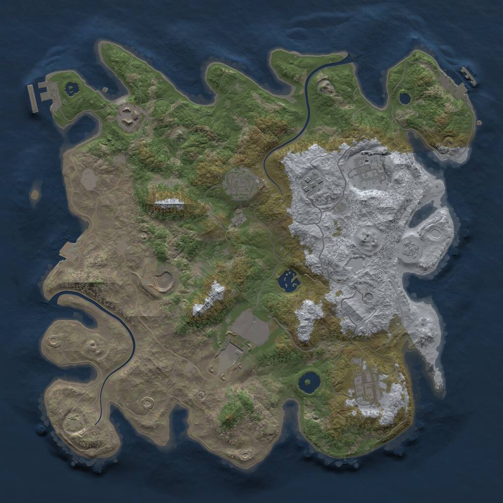 Rust Map: Procedural Map, Size: 3600, Seed: 1472058952, 14 Monuments